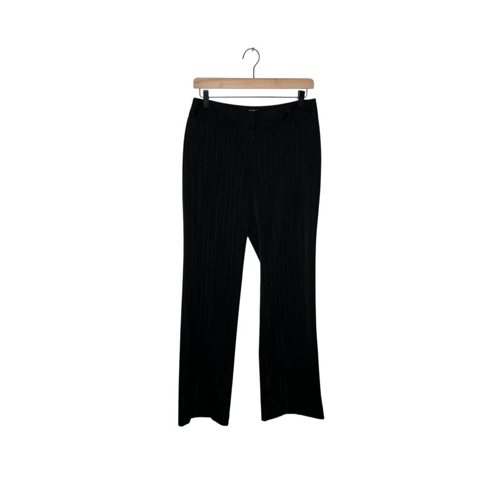 STYLE&CO Stretch Wide Leg Dress Pants Shimmery Pinstripe/Black Size 6